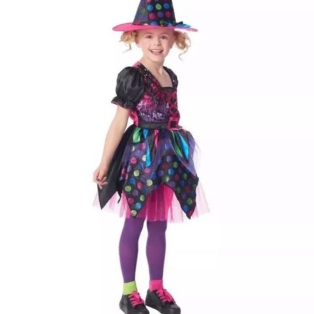 Halloween Sequin Witch Costume Girls Large